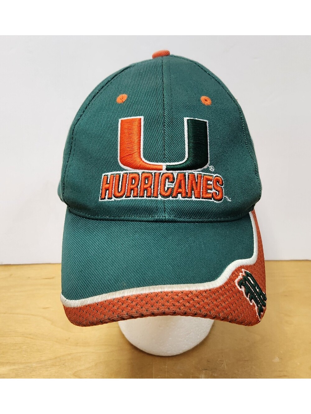 Vintage University of Miami Hurricanes Embroidered Wave Mesh Panel Capsmith Cap